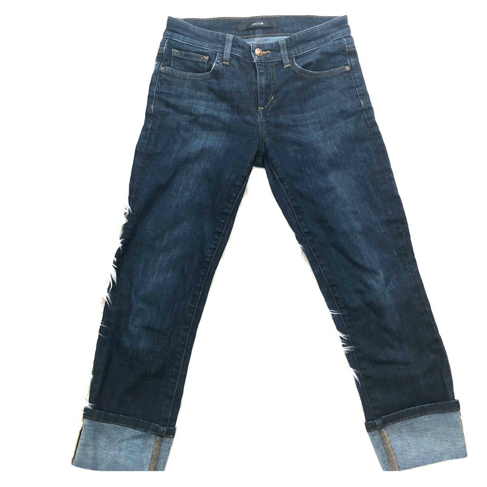 EUC:Joe’s Jeans: Mid-Rise Dark Denim cuffed jeans